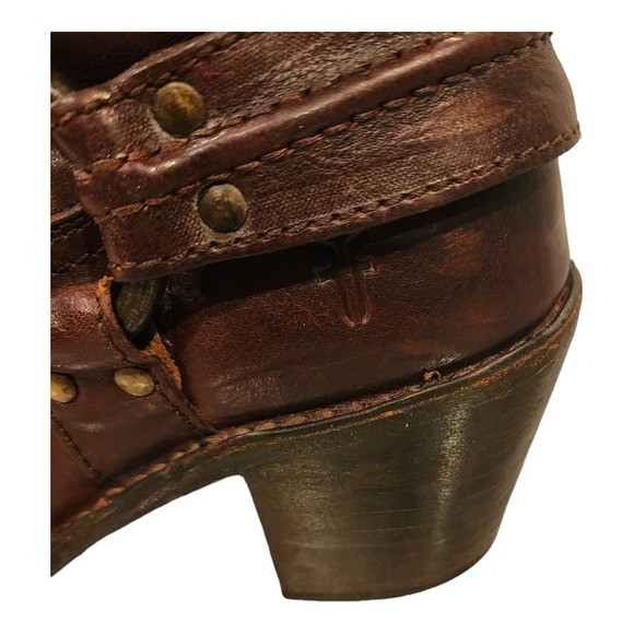 FRYE Carmen Harness Dark Brown leather tall boots. SIZE 7.5B - Picture 9 of 14